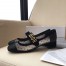 Dior Baby-D Ballet Flats In Black Dotted Swiss