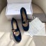 Dior Baby-D Ballet Flats In Dark Blue Velvet