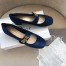 Dior Baby-D Ballet Flats In Dark Blue Velvet