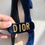 Dior Baby-D Ballet Flats In Dark Blue Velvet