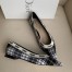 Dior J'Adior Ballet Flat In Black and White Tartan Fabric