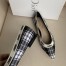 Dior J'Adior Ballet Flat In Black and White Tartan Fabric