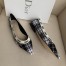 Dior J'Adior Ballet Flat In Black and White Tartan Fabric