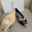 Dior J'Adior Ballet Flat In Black and White Tartan Fabric