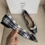 Dior J'Adior Ballet Flat In Black and White Tartan Fabric