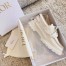 Dior Walker Boat Shoes In White Calfskin
