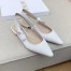 Dior J'Adior Slingback Ballerina Flats In White Cotton Embroidery