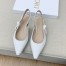 Dior J'Adior Slingback Ballerina Flats In White Cotton Embroidery