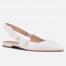Dior J'Adior Slingback Ballerina Flats In White Cotton Embroidery