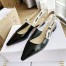 Dior J'Adior Slingback Ballerina Flats In Black Patent Leather