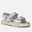 Dior DiorAct Sandals In Silver Laminated Calfskin