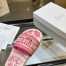 Dior Dway Slides In Bright Pink Toile de Jouy Embroidered Cotton