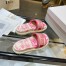 Dior Dway Slides In Bright Pink Toile de Jouy Embroidered Cotton