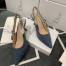 Dior J'Adior Slingback Pumps 65mm In Blue Embroidered Cotton