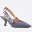 Dior J'Adior Slingback Pumps 65mm In Blue Embroidered Cotton