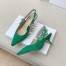 Dior J'Adior Slingback Pumps 65mm In Green Cotton Embroidery