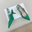 Dior J'Adior Slingback Pumps 65mm In Green Cotton Embroidery