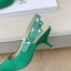 Dior J'Adior Slingback Pumps 65mm In Green Cotton Embroidery