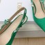 Dior J'Adior Slingback Pumps 65mm In Green Cotton Embroidery