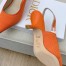 Dior J'Adior Slingback Pumps 65mm In Orange Cotton Embroidery