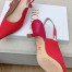 Dior J'Adior Slingback Pumps 65mm In Rose Red Cotton Embroidery