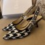 Dior J'Adior Slingback 65mm Pumps In Black Houndstooth Embroidery