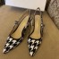 Dior J'Adior Slingback 65mm Pumps In Black Houndstooth Embroidery