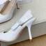 Dior J'Adior Slingback Pumps 100mm In White Cotton Embroidery