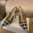 Dior J'Adior Slingback 100mm Pumps In Black Houndstooth Embroidery
