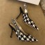 Dior J'Adior Slingback 100mm Pumps In Black Houndstooth Embroidery