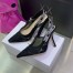 Dior J'Adior Slingback Pumps 100MM In Black Macrame Embroidered Cotton