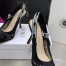 Dior J'Adior Slingback Pumps 100MM In Black Macrame Embroidered Cotton