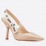 Dior J'Adior Slingback 100mm Pumps In Nude Patent Leather