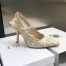 Dior J'Adior Slingback 100mm Pumps In Gold Toile de Jouy Cotton