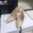 Dior J'Adior Slingback 100mm Pumps In Gold Toile de Jouy Cotton