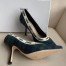 Dior J'Adior 100MM Pumps In Black and Green Tartan Fabric