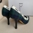 Dior J'Adior 100MM Pumps In Black and Green Tartan Fabric