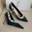 Dior J'Adior 100MM Pumps In Black and Green Tartan Fabric