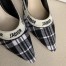 Dior J'Adior 100MM Pumps In Black and White Tartan Fabric