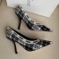 Dior J'Adior 100MM Pumps In Black and White Tartan Fabric