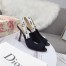 Dior J'Adior Heeled Sandals In Black Technical Fabric 