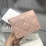 Dior Mini Lady Dior Wallet In Pink Lambskin