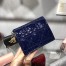 Dior Mini Lady Dior Wallet In Indigo Blue Patent Leather