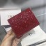 Dior Mini Lady Dior Wallet In Red Patent Leather