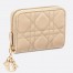 Dior Lady Dior Voyageur Small Coin Purse in Sand Lambskin