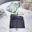 Dior Saddle Chain Wallet In Black Grained Leather