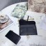 Dior Saddle Chain Wallet In Black Grained Leather