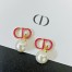 Dior Tribales Earrings in Metal and White Pearls with Rani Pink Lacquer
