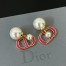 Dior Tribales Earrings in Metal and White Pearls with Rani Pink Lacquer