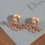 Dior Tribales Earrings In Rose Gold Metal Pearls and Crystals